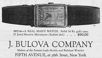 39714 A Real Mans's Watch by Bulova. December 16 1922.