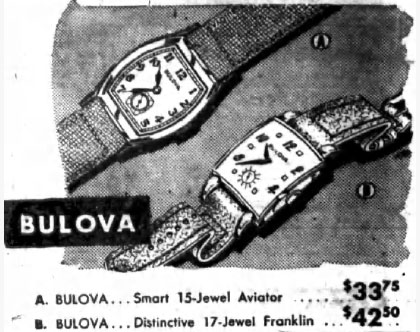 1945 Bulova Aviator and Franklin watches