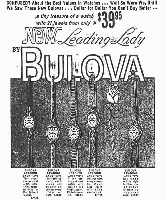 1963 Bulova watch advert