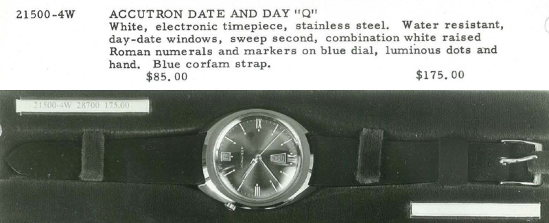 1970 Bulova Accutron Date and Day "Q"