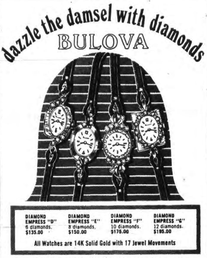 1970 Bulova Diamond Empress watches