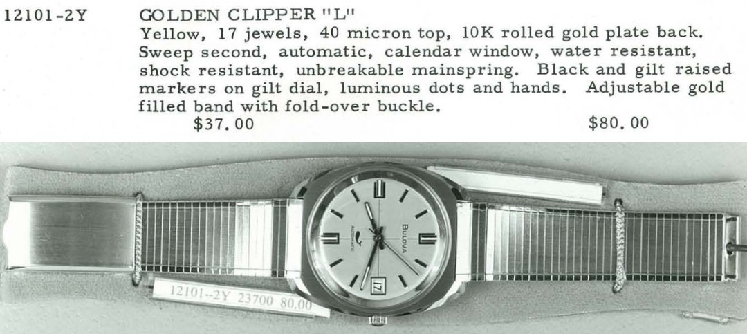 1972 Bulova Golden Clipper "L"