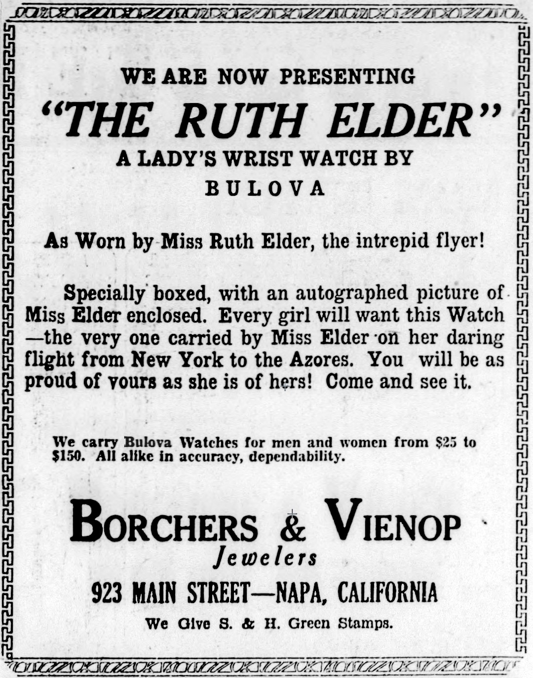 7 November 1927 - The Rut Elder watch