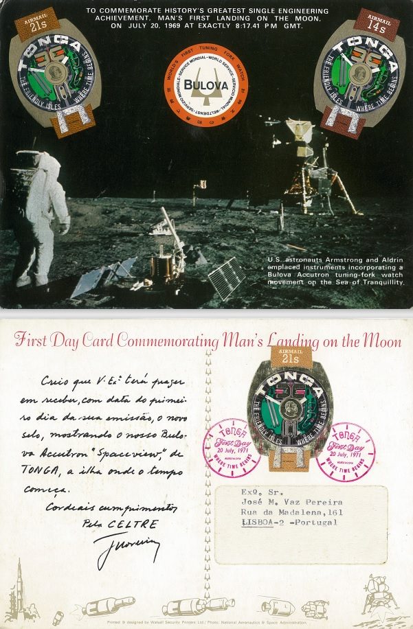 1971 Accutron Tonga Stamps postcard