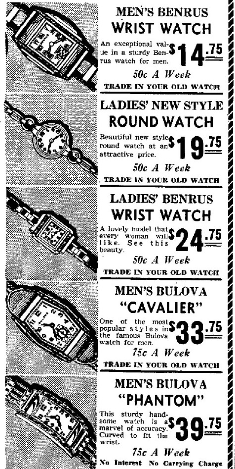 1938 Bulova watch advert