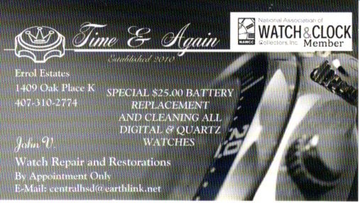 Time & Again (specializing in Bulova Accutron restoration and repair)