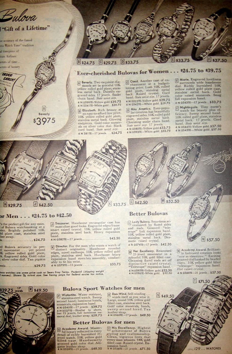 Bulova 1950 Vintage Advert