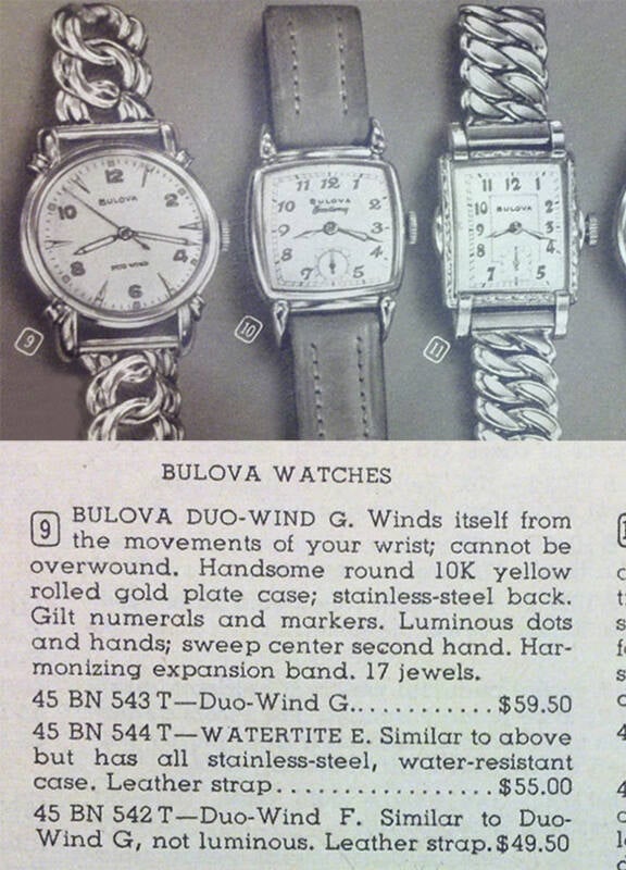 1951 Bulova Duo Wind ad