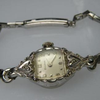 Bulova white gold plated vintage watch