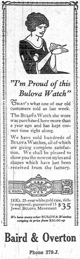 1923 Bulova advert
