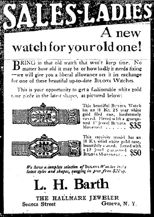 1923 Bulova Advert