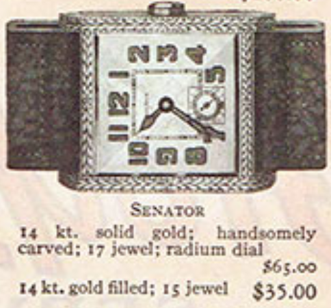 1929 Bulova Senator Solid Gold