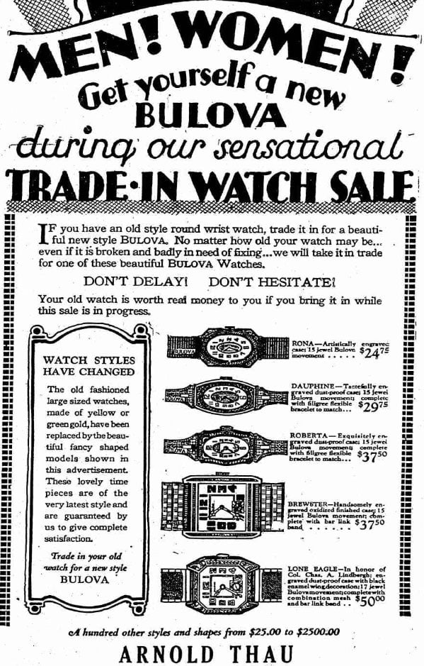 1929 Bulova Advert
