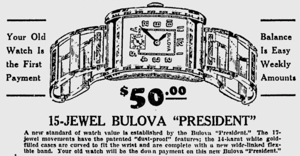 1930 Bulova President watch
