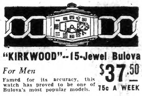 1932 Bulova Kirkwood advert