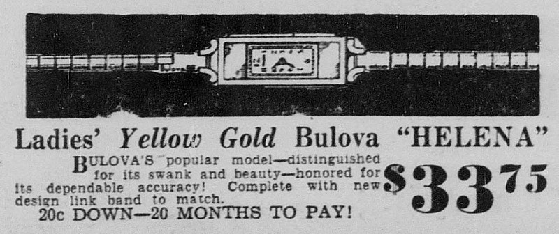 1934 Bulova Helena watch advert
