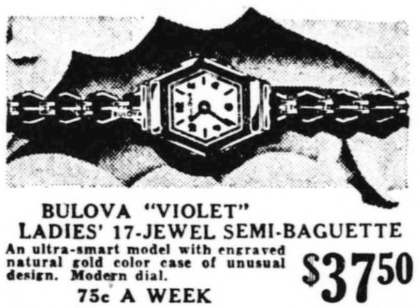 1936 Bulova Violet watch