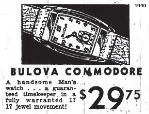 1940 Bulova Commodore watch