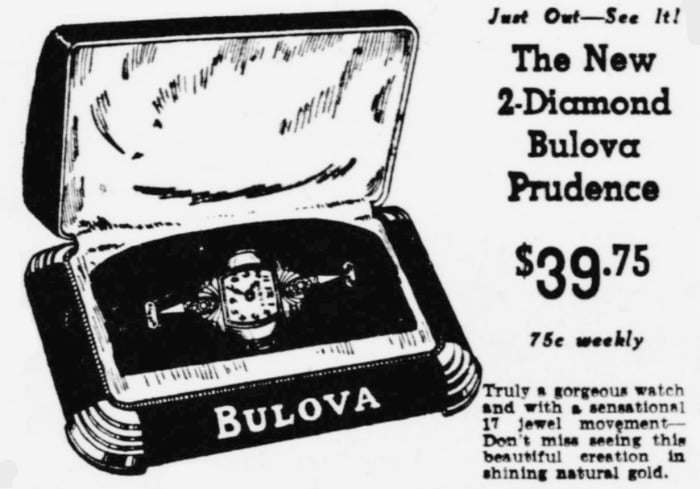 1941 Bulova Prudence watch