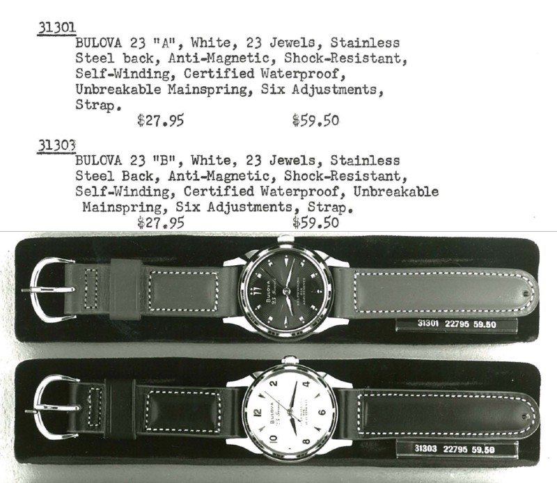 1956  Bulova 23 A & B watches