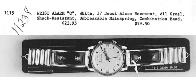 1956-58 Bulova Wrist Alarm watch