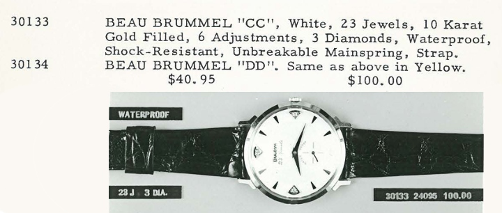 1959 Bulova Beau Brummel "CC" & "DD"