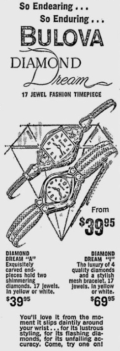 1961 Bulova Diamond Dream watch