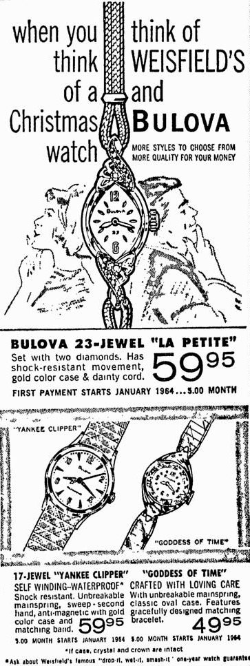 1963 Bulova watch advert