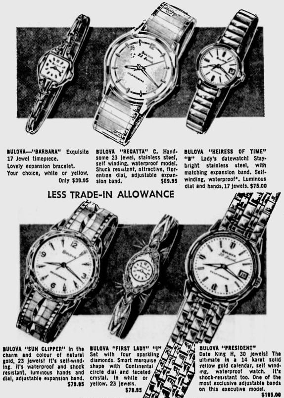 1964 Bulova watch advert