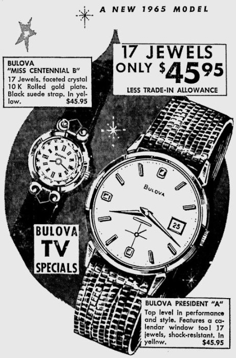 1964 Bulova watch advert