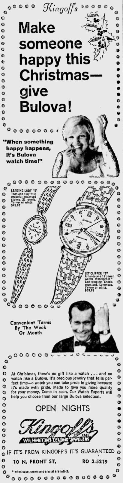 1965 Bulova watch advert