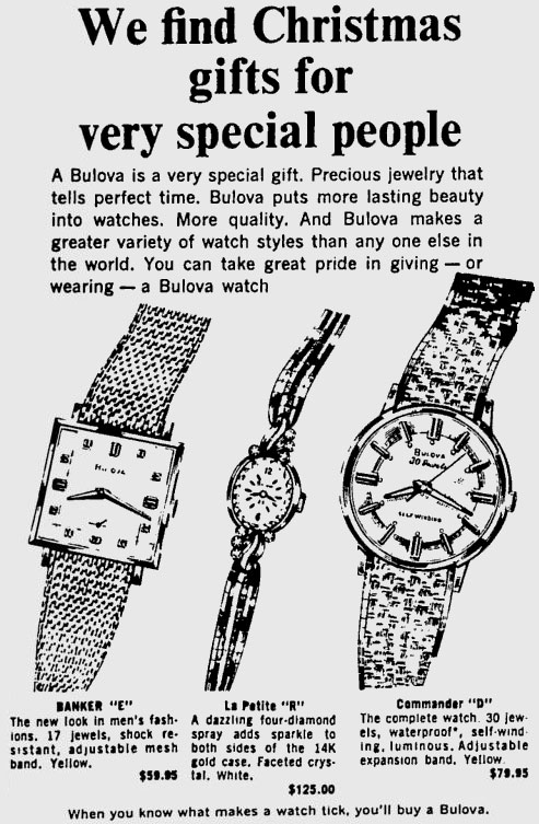 1966 Bulova watch advert
