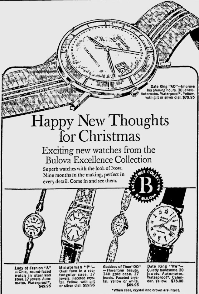 1967 Bulova newspaper advert