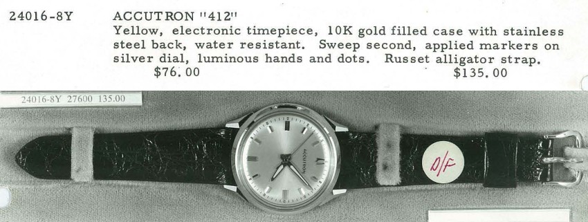1970 Bulova Accutron "412"
