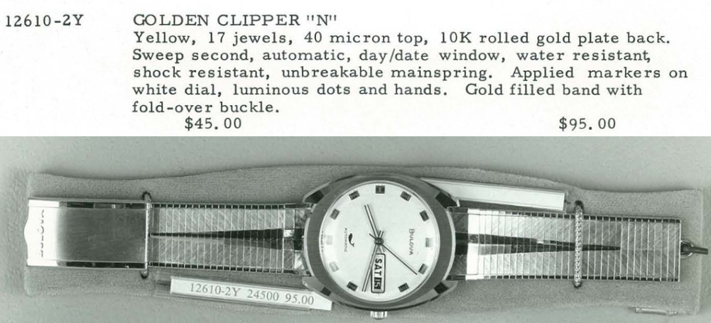 1970 1971 Bulova Golden Clipper "N"