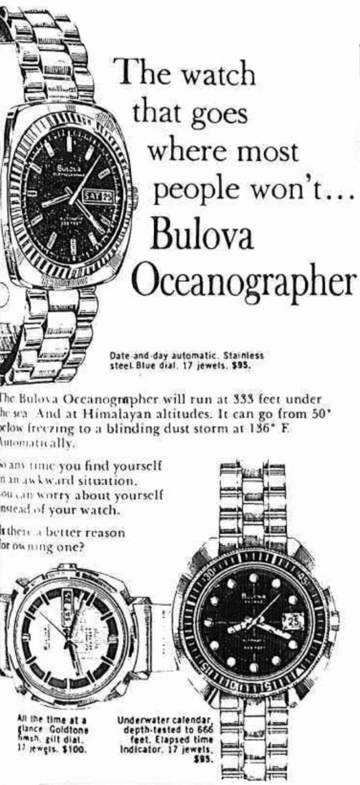 1970 Bulova Oceanographer advert