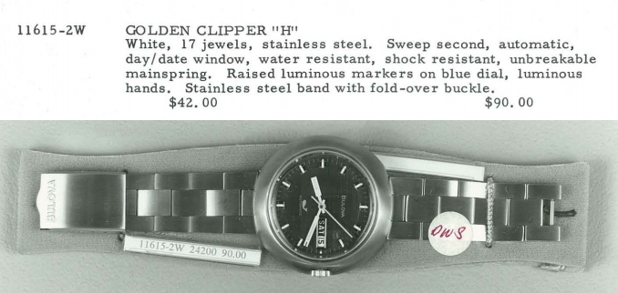 1971 Bulova Golden Clipper "H"