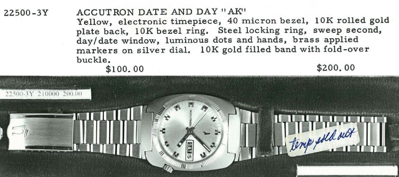 1972 Bulova Accutron Date and Day "AK"