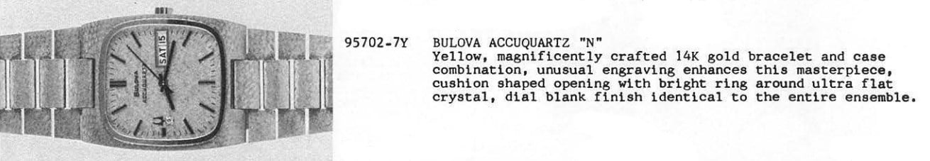 1973 Bulova Accuquartz "N"