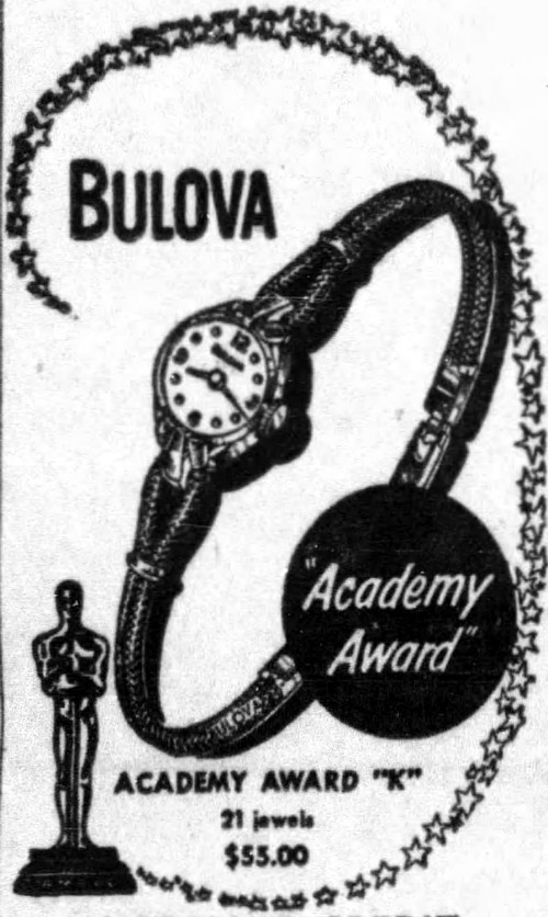 1951 Bulova Academy Award "K" ladies watch.