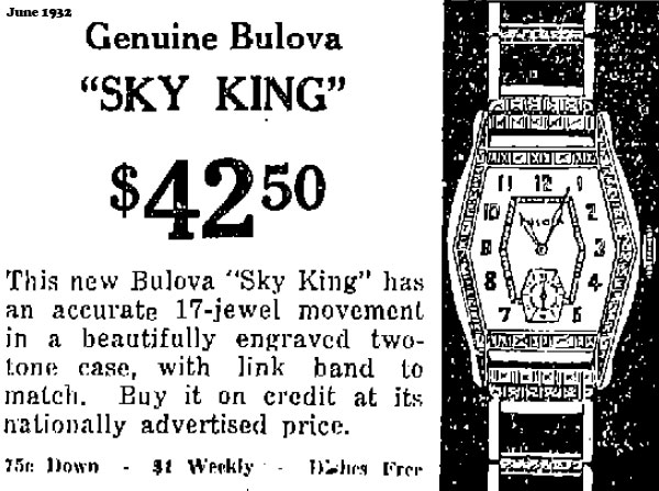 1932 Bulova Sky King XX