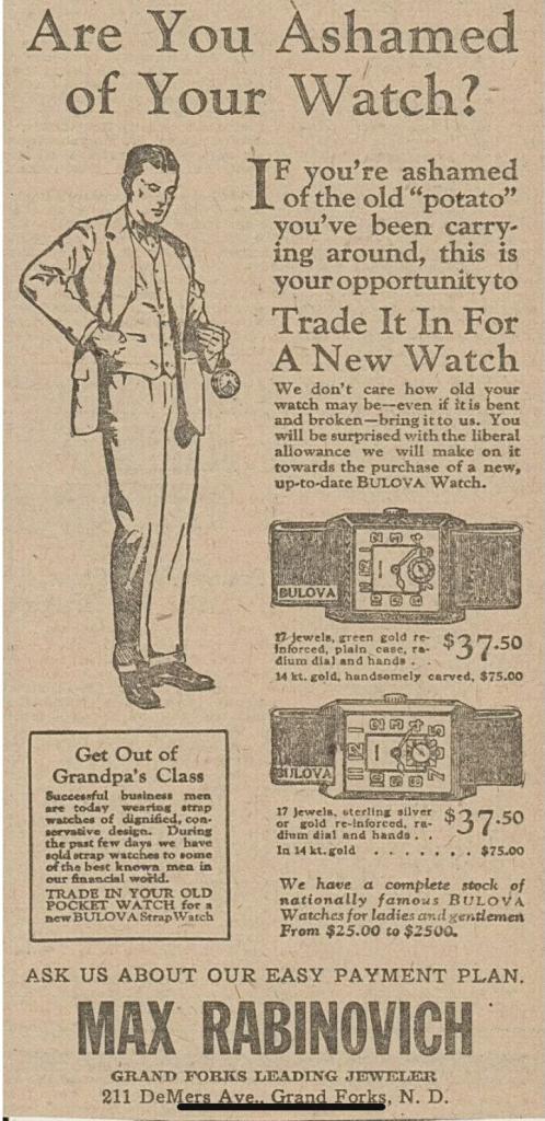 1926 Grand Forks Herald ad