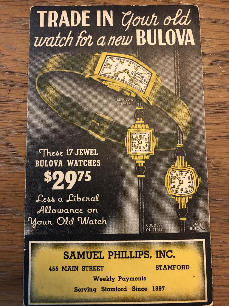 Bulova card 1930s