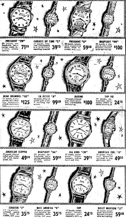 1960 Bulova watch advert
