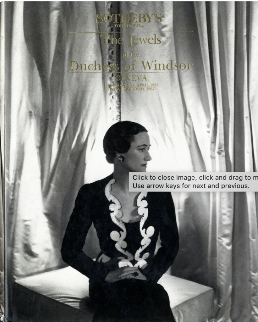 Duchess of Windsor Sotheby's Catalog Cover