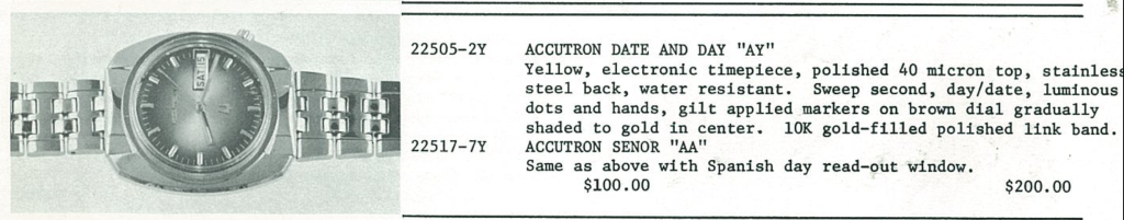 1972 Bulova Accutron Date & Day "AY"