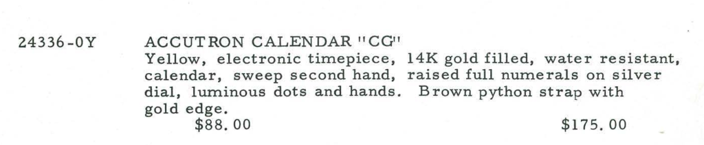 67 Accutron Calendar CG