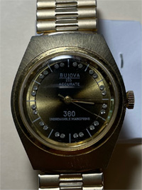 Front only. I don't have back photo yet..it is a design or seal type mark that I have seen on other Bulova's in this site. 