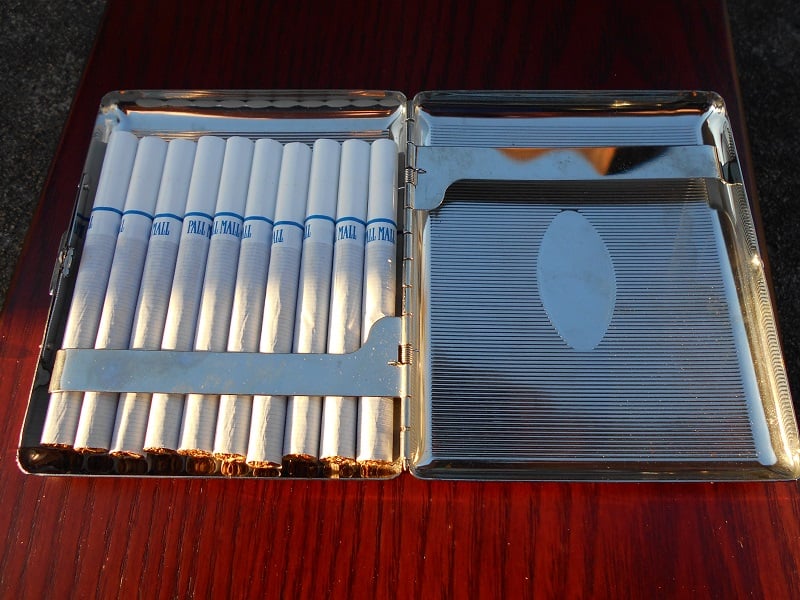 Bulova cigarette case opened