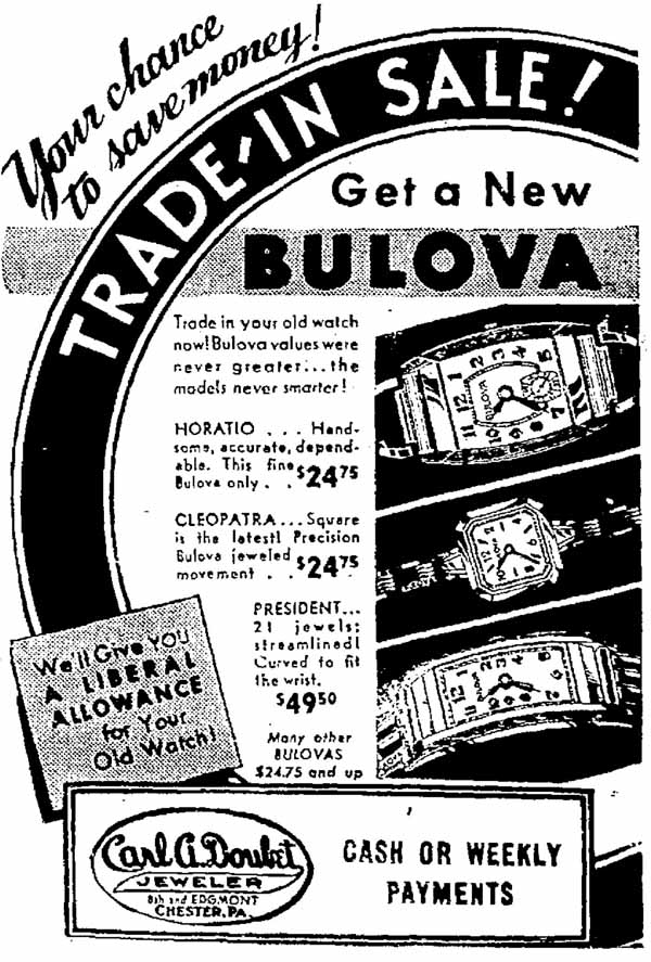 1937-38 Bulova Horatio watch